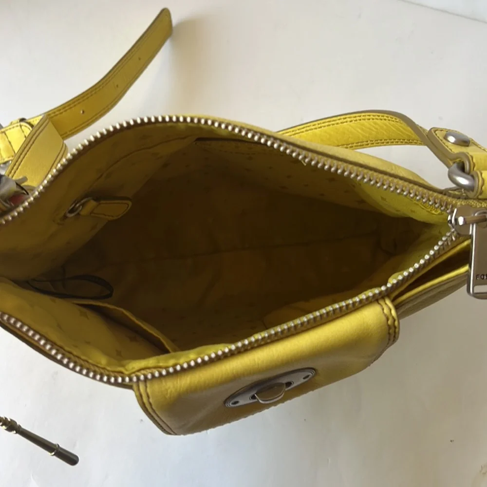 Fossil Marlow Crossbody Bag Leather Citrus Shoulder Bag New - Picture 10 of 16